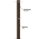 Ver imagem 2 de Cabideiro Mancebo de Chão com 8 Pinos para Pendura - Branco/Nogal