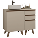Ver imagem 3 de Gabinete para Banheiro 100cm 1 Porta 3 Gavetas Crema Nice Madesa 04
