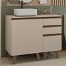 Gabinete para Banheiro 100cm 1 Porta 3 Gavetas Crema Nice Madesa 04 - 1