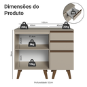 Ver imagem 4 de Gabinete para Banheiro 100cm 1 Porta 3 Gavetas Crema Nice Madesa 04