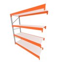 Ver imagem 1 de Mini Porta Pallet 200 Kg por Nivel Inicial com 4 Niveis Laranja com Mdf Branco