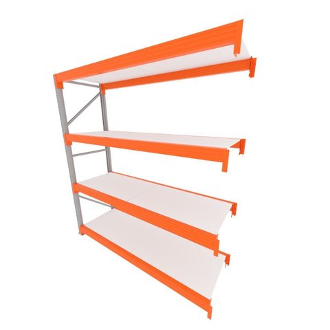 Mini Porta Pallet 200 Kg por Nivel Inicial com 4 Niveis Laranja com Mdf Branco