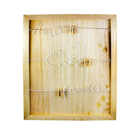 Quadro Mdf Escrita em Arame + Pregador 40x50cm - Branco