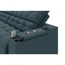 Ver imagem 4 de Sofá Connect Premium 2,00m Assento Retrátil-reclinável com Porta Copos e Entrada Usb Suede Petró