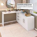 Ver imagem 5 de Cômoda com Penteadeira com 3 Gavetas e 2 Portas American Branco