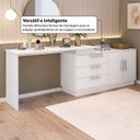 Ver imagem 6 de Cômoda com Penteadeira com 3 Gavetas e 2 Portas American Branco