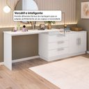 Ver imagem 6 de Cômoda com Penteadeira com 3 Gavetas e 2 Portas American Branco