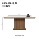 Ver imagem 2 de Mesa de Jantar Retangular Tampo com Moldura Rustic/Branco 5275 Madesa