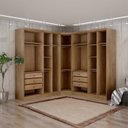 Ver imagem 6 de Guarda-Roupa Casal 9 Portas 3 Peças Modulado Cairo Marrom/Cumaru