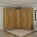 Ver imagem 1 de Guarda-Roupa Casal 9 Portas 3 Peças Modulado Cairo Marrom/Cumaru