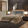 Cabeceira Estofada Cama Casal Queen Size com Led Moderna 160 Cm:linho Cinza - 1