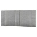 Ver imagem 2 de Cabeceira Estofada Cama Casal Queen Size com Led Moderna 160 Cm:linho Cinza