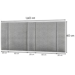 Cabeceira Estofada Cama Casal Queen Size com Led Moderna 160 Cm:linho Cinza - 3