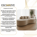 Ver imagem 4 de Sofá Tóquio Puff Orgânico Suede 200cm com 3 Almofadas Design Curvo Luxo para Sala e Recepção:Bege