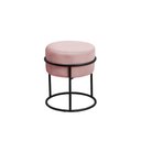 Ver imagem 5 de Kit 2 Puff Redondo Decorativo Estofado em Veludo Base Metálica Preta Cor Rosé