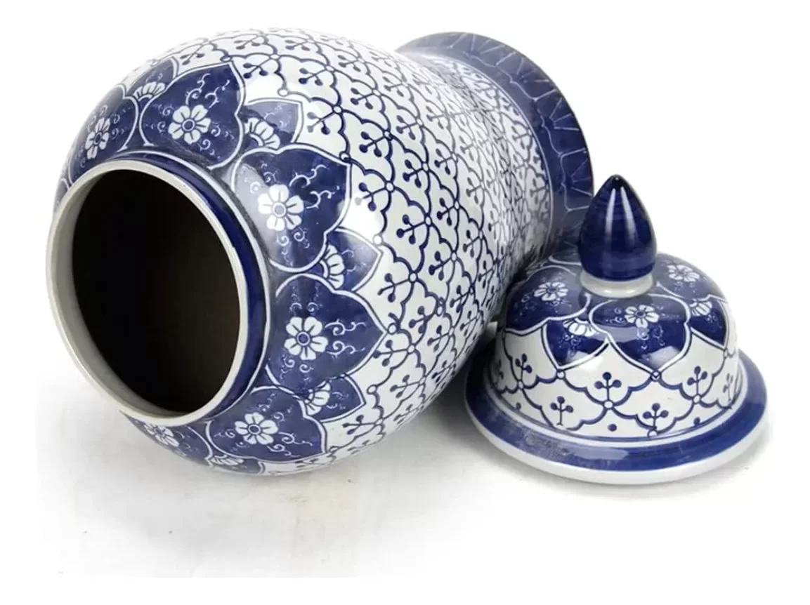 Vaso Decorativo Porcelana Classic Blue White Importado 49x25 - 3