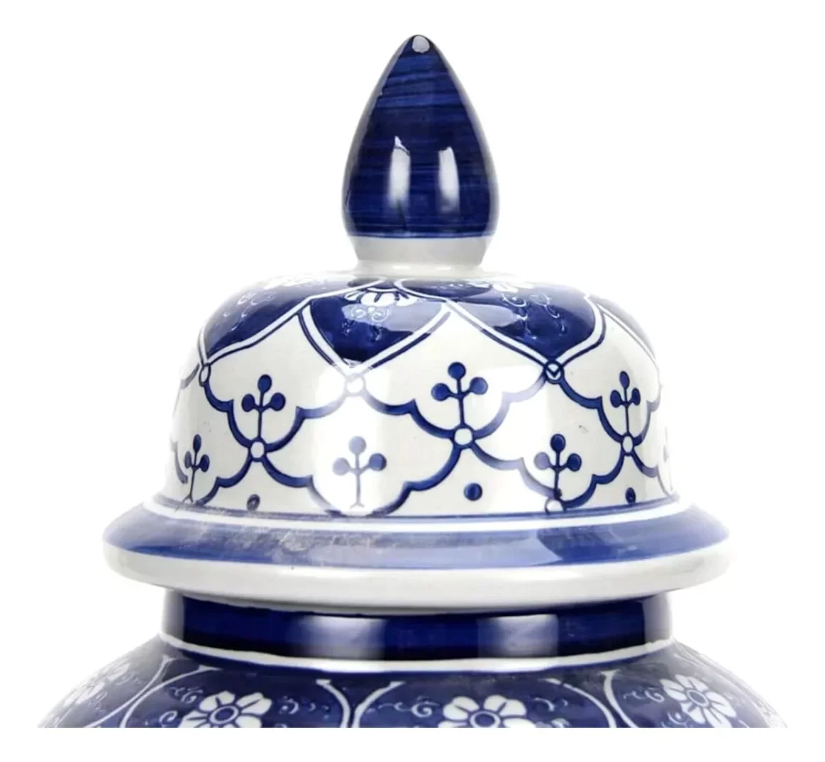 Vaso Decorativo Porcelana Classic Blue White Importado 49x25 - 4