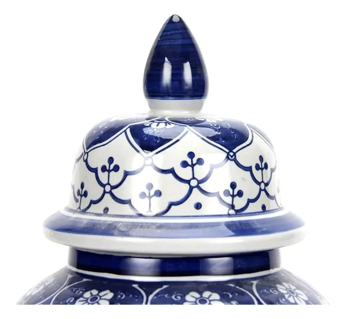 Ver imagem 4 de Vaso Decorativo Porcelana Classic Blue White Importado 49x25
