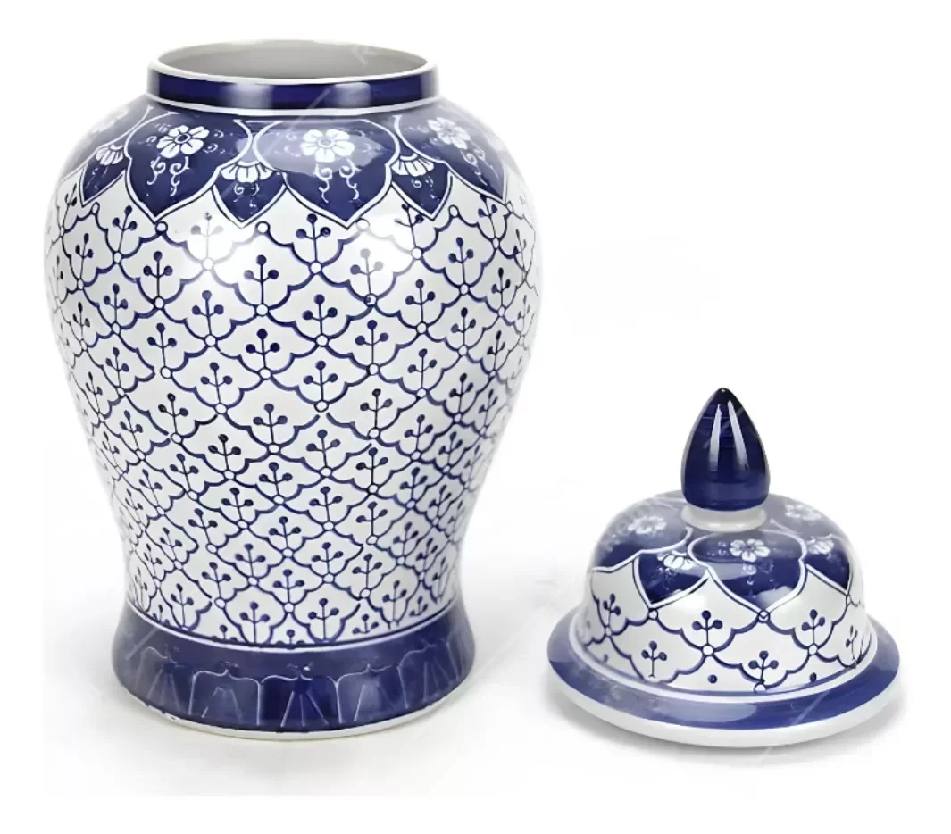 Ver imagem 2 de Vaso Decorativo Porcelana Classic Blue White Importado 49x25