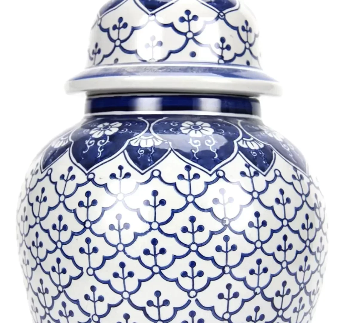 Vaso Decorativo Porcelana Classic Blue White Importado 49x25 - 5