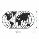 Ver imagem 2 de Quadro Decoração Vazado Mapa Mundi World Uno Branco 120x65