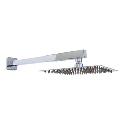 Ducha Quadrada Cromada em Inox 20x20 Braço 38 Cm Parede - 3