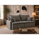 Ver imagem 1 de Sofá com Chaise Orfeu 3 Lugares Retrátil e Reclinável 180cm Cinza
