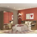 Ver imagem 1 de Quarto Completo com Guarda Roupa Luke 2 Portas de Espelho e Cabeceira com 2 Mesas de Cabeceira Mades