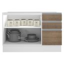 Ver imagem 4 de Balcão Gabinete de Pia Armário de Cozinha 120 cm 2 Portas e 3 Gavetas Branco/Rustic Glamy Madesa