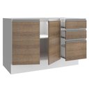 Ver imagem 5 de Balcão Gabinete de Pia Armário de Cozinha 120 cm 2 Portas e 3 Gavetas Branco/Rustic Glamy Madesa