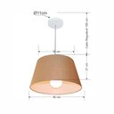 Ver imagem 2 de Lustre Pendente Cone Md-4039 Cúpula em Tecido 21/40x30cm Palha - Bivolt