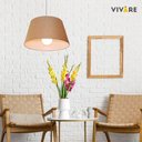 Ver imagem 3 de Lustre Pendente Cone Md-4039 Cúpula em Tecido 21/40x30cm Palha - Bivolt