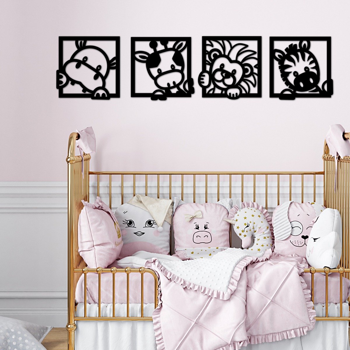 Quadrinhos Decorativos Aplique Quarto Infantil Animais Baby - 3