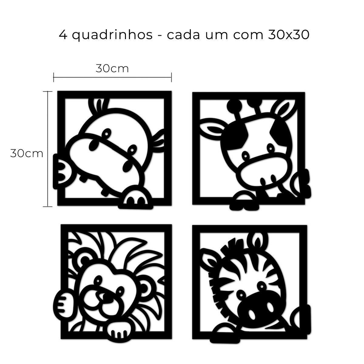 Quadrinhos Decorativos Aplique Quarto Infantil Animais Baby - 6