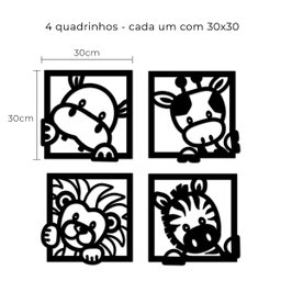 Quadrinhos Decorativos Aplique Quarto Infantil Animais Baby - 6