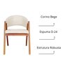 Kit 02 Cadeira Jantar Estofada Área Gourmet Corino Antonela Cor:bege - 4