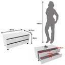 Ver imagem 2 de Balcão para Gabinete de Banheiro 2 Gavetas com Rodízios Branco