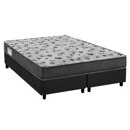 Cama Box Queen: Colchão Espuma Ortobom D33/ep Iso 100 Ultra Firme + Base Crc Suede Gray(158x198) - 1