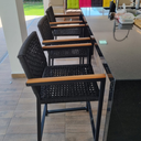 Ver imagem 3 de Banqueta Modelo Perpétua em Corda Náutica Cadeira de Cozinha - Preto/preto
