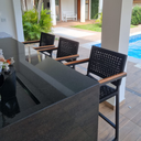 Ver imagem 4 de Banqueta Modelo Perpétua em Corda Náutica Cadeira de Cozinha - Preto/preto