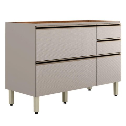 Balcao para Pia 4g 1p 120 Cm Mdf Proenca Nogueira Nude Prime Demartez