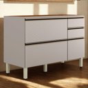 Ver imagem 2 de Balcao para Pia 4g 1p 120 Cm Mdf Proenca Nogueira Nude Prime Demartez
