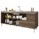 Ver imagem 2 de Balcão para Pia de 1,80 Mt Aracaju com Gavetão Castanho