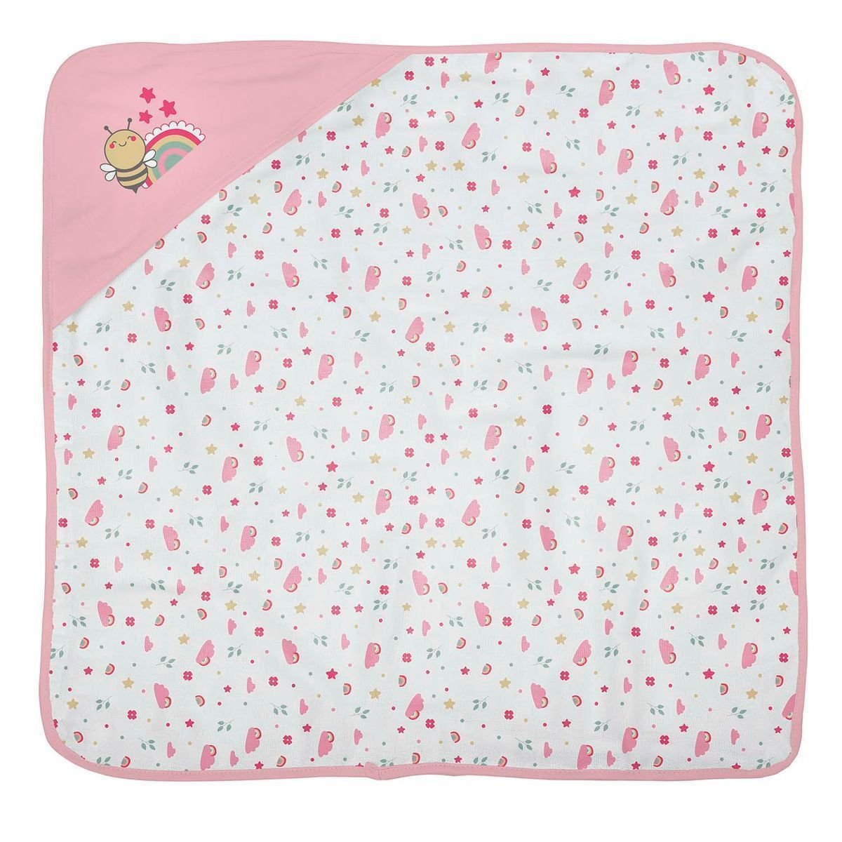 Ver imagem 1 de Toalha de Banho Bebe C/capuz Plush 68 Cm X 68 Cm Bublim: Jardim Encantado Rosa