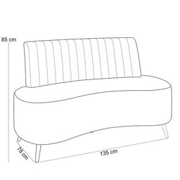 Sofá Chaise Living 2 Lugares 135cm para Sala Cayman K01 Bouclê Verde - 3