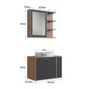 Ver imagem 4 de Gabinete Banheiro Emovell CLV09 Suspenso com Espelheira e Cuba 67,5cm MDP Montana Grafite