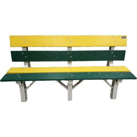 Banco de Jardim Madeira Plástica Maciça 1,50mt Colorido / Lc-01c Lanci Madeira Plástica Amarelo