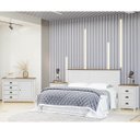 Ver imagem 1 de Conjunto Quarto Topázio Branco: Cabeceira de Cama, Cômoda Sapateira e 2 Mesas de Cabeceiras