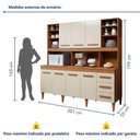 Ver imagem 3 de Cozinha Completa Atenas 7 Portas 3 Gavetas MDP 201cm Kaiki Móveis