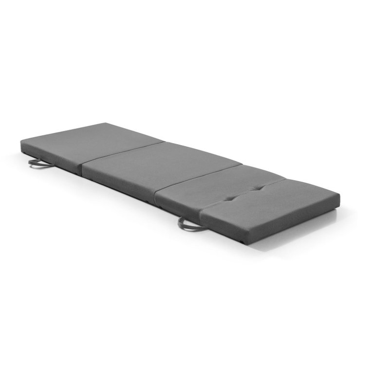 Cama Dobrável Portátil Estofado Camping Viagem Espuma D24 - Cinza